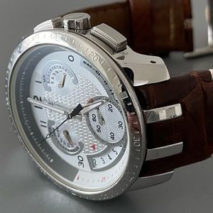Swatch Men’s Chronometer Watch with brown genuine leather strap